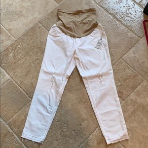 Maternity Jessica Simpson white crop jeans